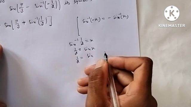 Ex 2.2 20 Find the values of sin(π/3−sin(−1)(−1/2)) || class 12th exercise 2.2 question 20