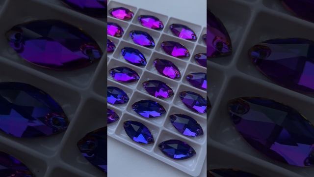 Стразы пришивные (камни) челнок, лодочка Navette 9*18mm Violet Blue  12 шт.