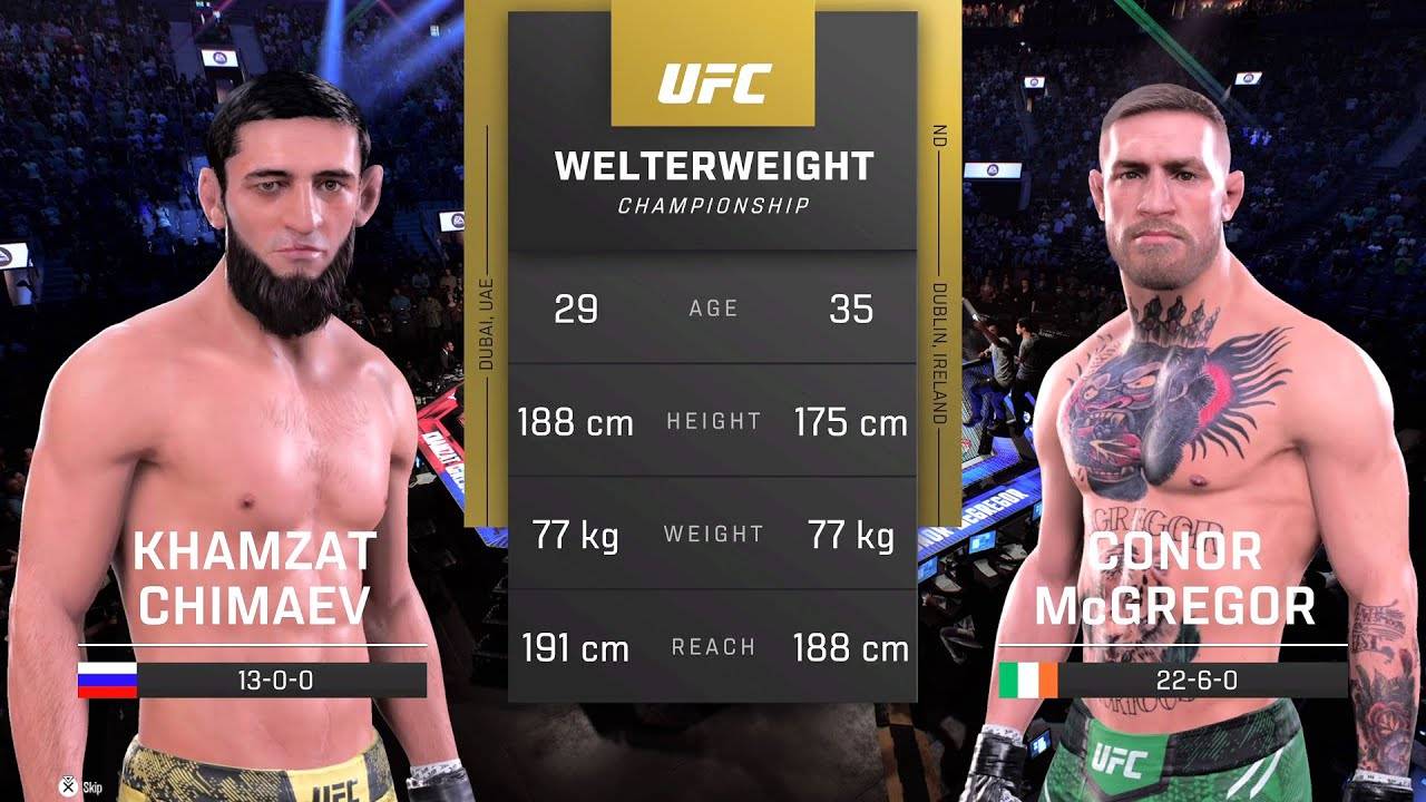 Хамзат Чимаев против Конора Макгрегора Полный бой - UFC 5 Бой вечера
