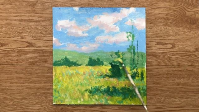 Easy Monet Painting for Beginners | Impressionist Landscape | Acrylic