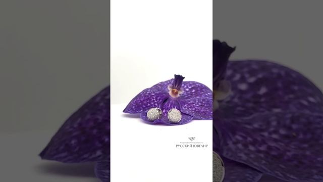 Серьги, белое золото с бриллиантами
