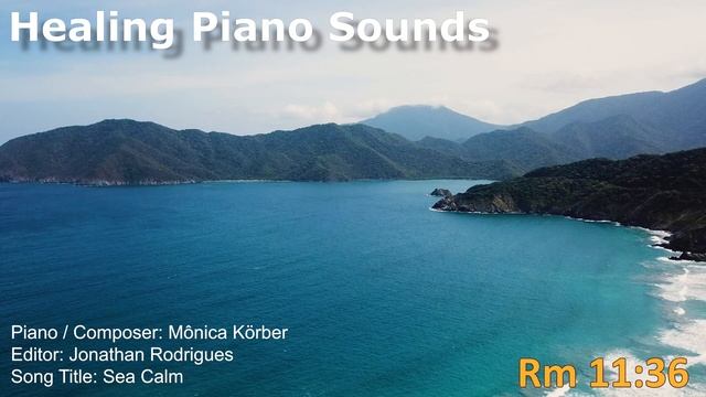Piano Background with sea's sound ｜ Calm [4K]