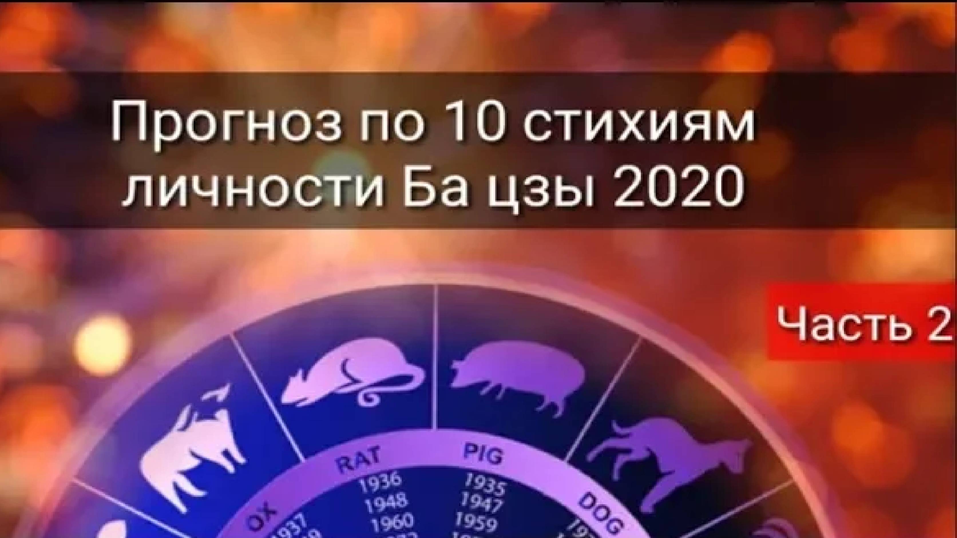 ПРОГНОЗ ПО 10 СТИХИЯМ ЛИЧНОСТИ БА ЦЗЫ 2020