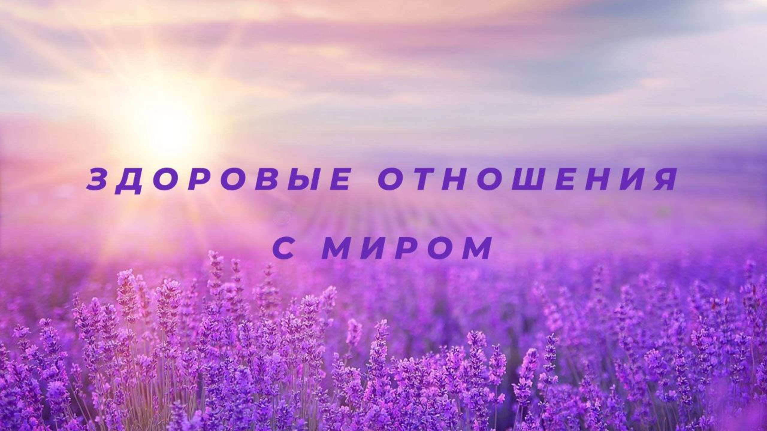 Здоровые отношения с миром