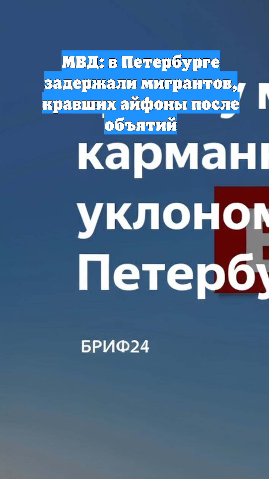 МВД: в Петербурге задержали мигрантов, кравших айфоны после объятий