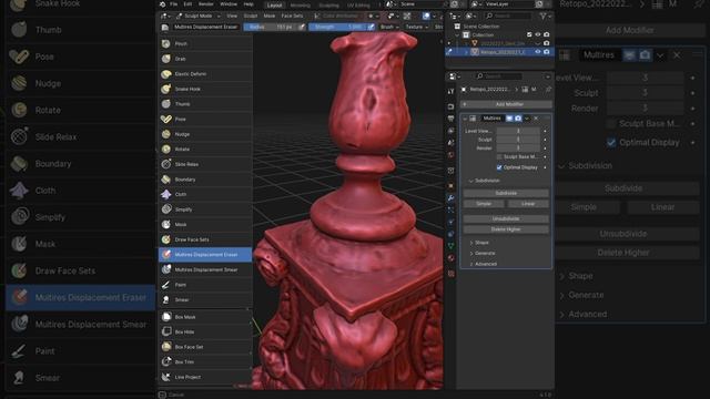 Blender Secrets 863 - Fix Shrinkwrap issues with the Multires Displacement Eraser brush