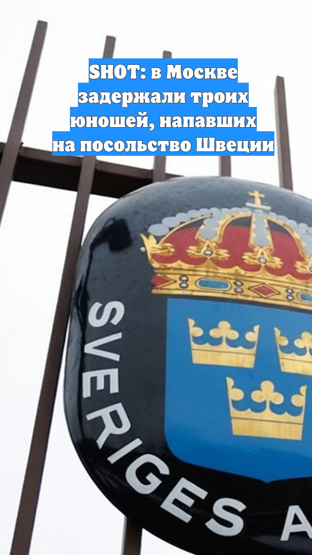 SHOT: в Москве задержали троих юношей, напавших на посольство Швеции