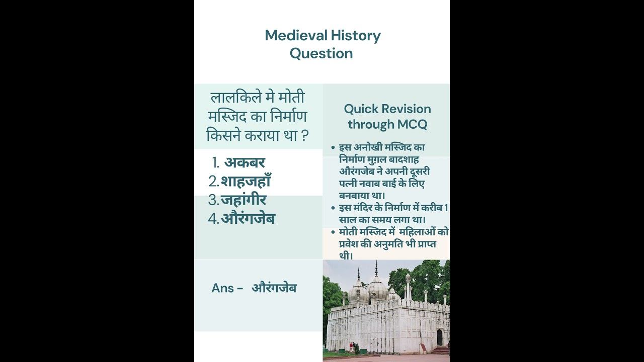 Quick Revision with MCQ of Medieval History - UPPCS EXAM