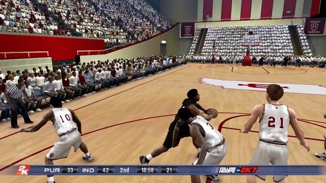 College Hoops 2K7 Xbox 360 Gameplay - Purdue Boilermakers vs Indiana Hoosiers