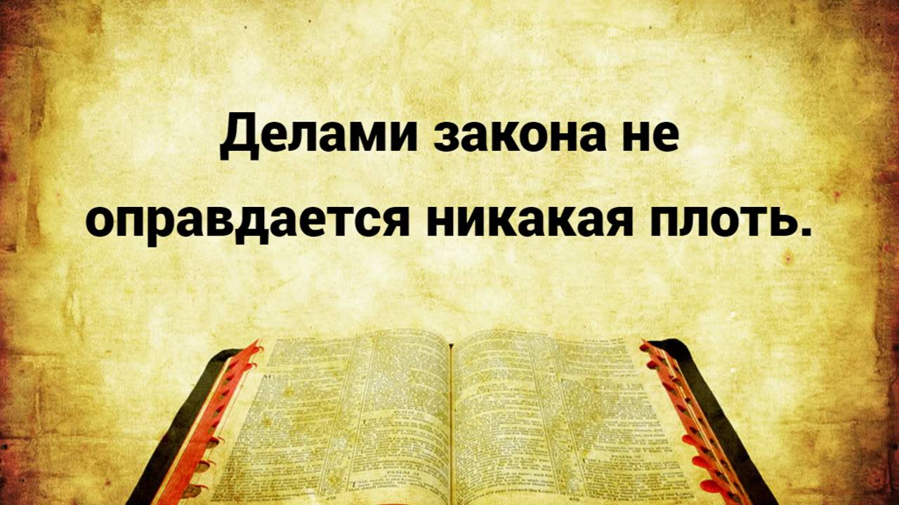 Делами закона не оправдается никакая плоть.