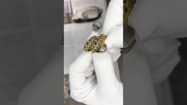 Гарнитур кольцо и серьги с бриллиантами, арт: С8909