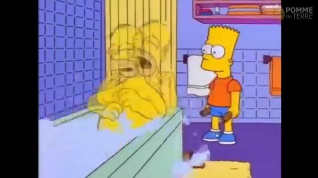 bart hits homer with chair meme 3