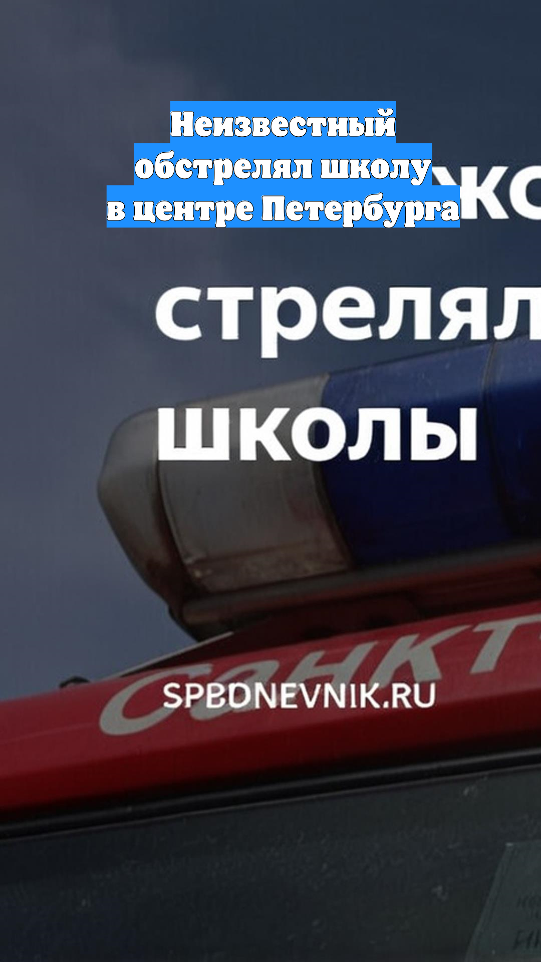 Неизвестный обстрелял школу в центре Петербурга