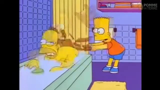 Bart hits homer with chair meme 2