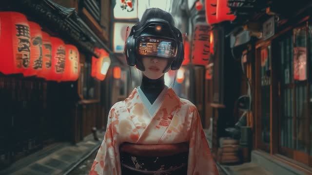 Sci-Fi ИИ Микрофильм Будущее прошлого в Японсокм Аниме стиле 80-x годов