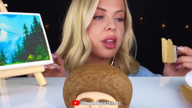 ASMR КАРТИНА БОБА РОССА, ПЕЧЕНЬЕ-ОБЛАКА, Борщевичная моль, СЪЕДОБНЫЕ ДЕРЕВЬЯ, КИСТЬ ДЛЯ МАНИКЮРА