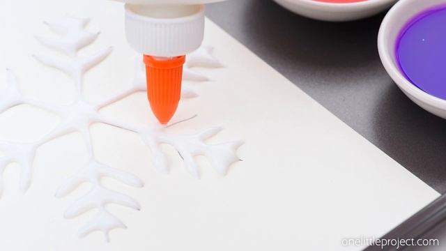 Snowflake Salt Painting for preschoolers