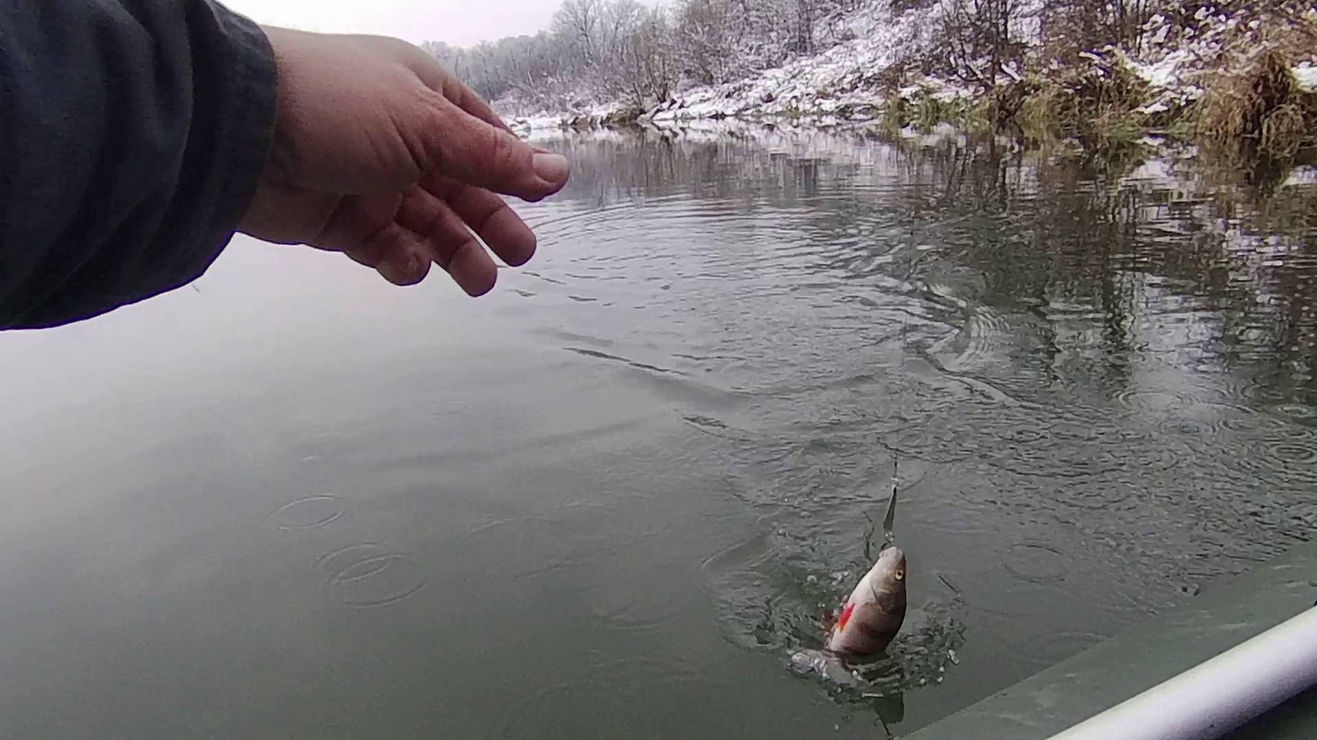 ПОЯВИЛСЯ ПЕРВЫЙ ЛЁД. УТОПИЛ УДОЧКУ. РЫБАЛКА С ЛОДКИ.