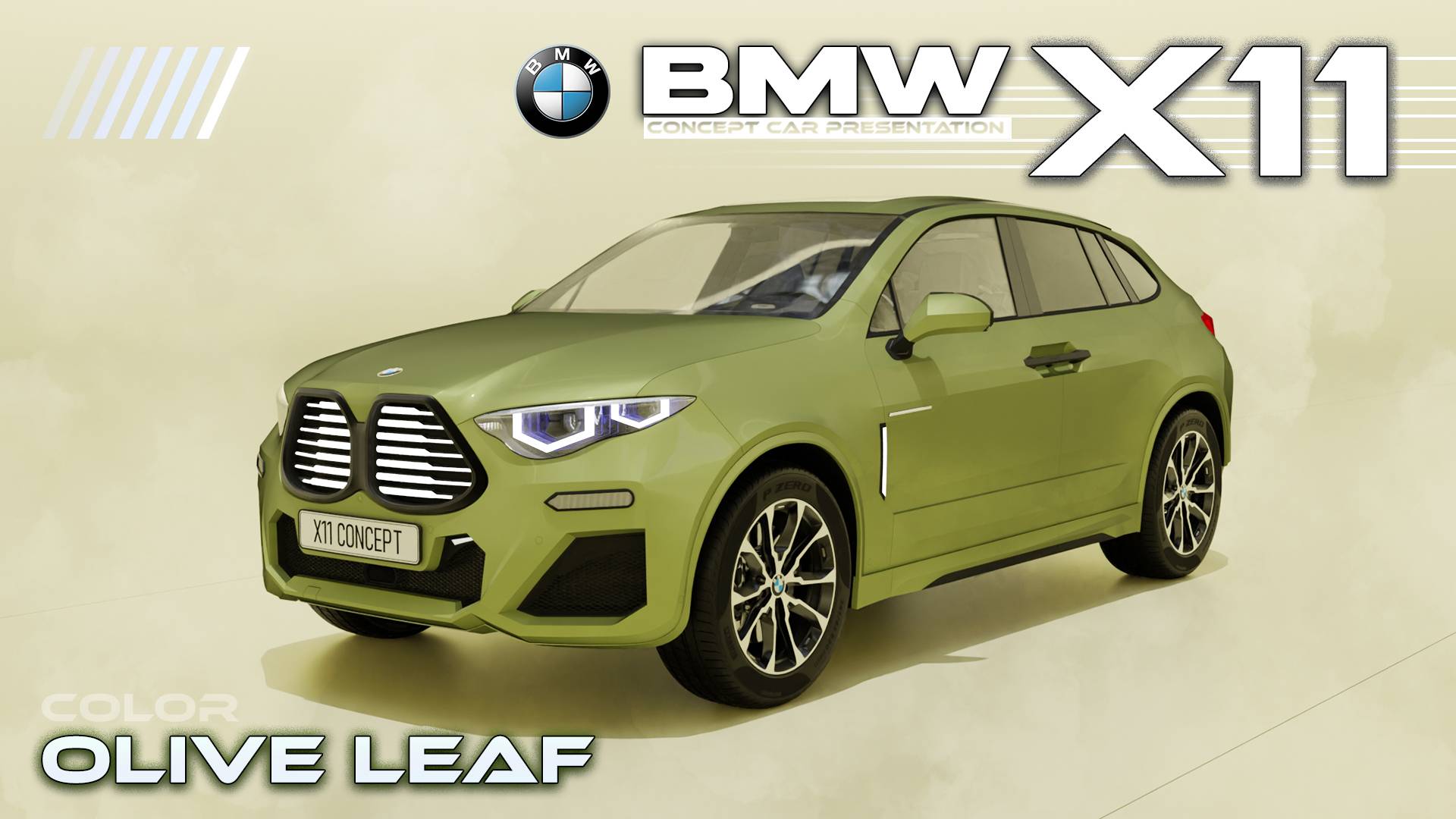 BMW X11 CONCEPT CAR NEW PRESENTATION - OLIVE LEAF