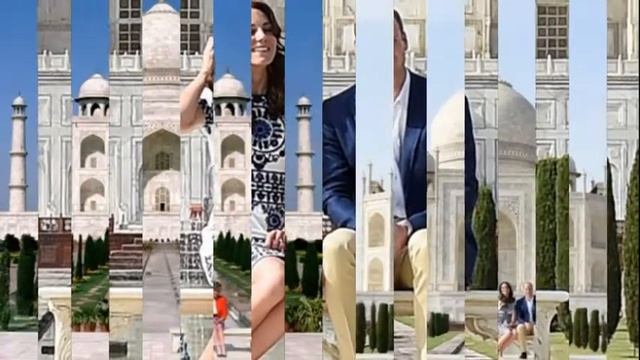William and Kate pose on Taj Mahal bench