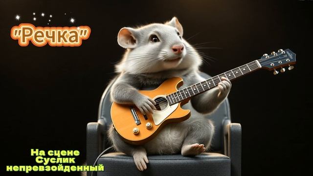 Песня "Речка" в исполнении Суслика (один из герояв мультфильмов про Хому и Суслика) под гитару.