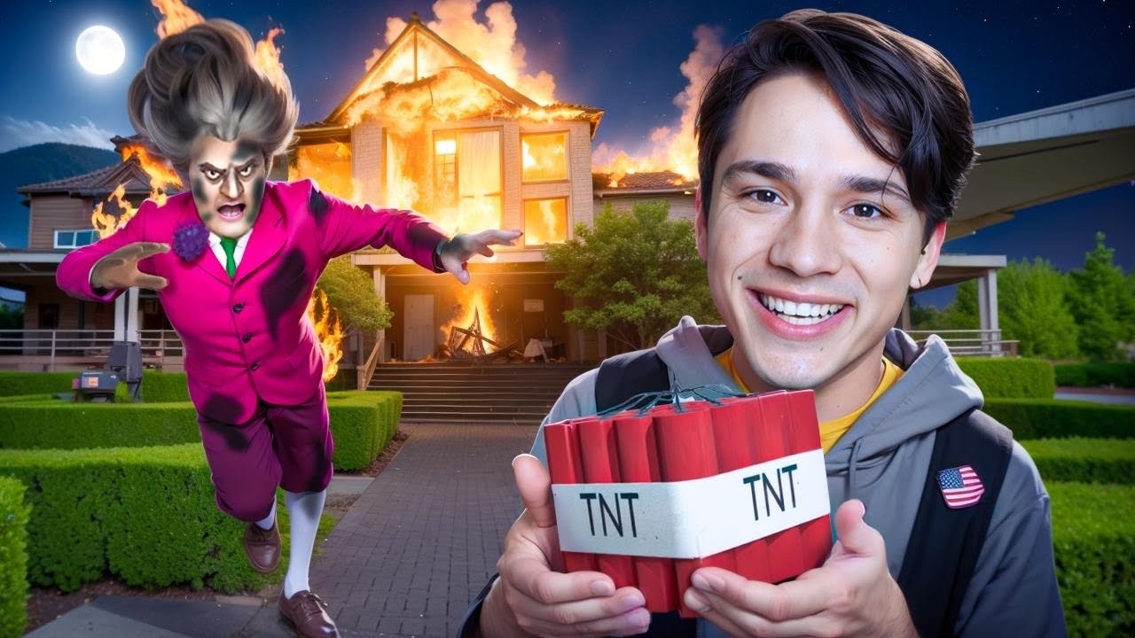 ВЗОРВАЛ ДОМ ЗЛОЙ УЧИЛКЕ!😂 ПРАНК ВЫШЕЛ ИЗ ПОД КОНТРОЛЯ!🤣 SCARY TEACHER😱