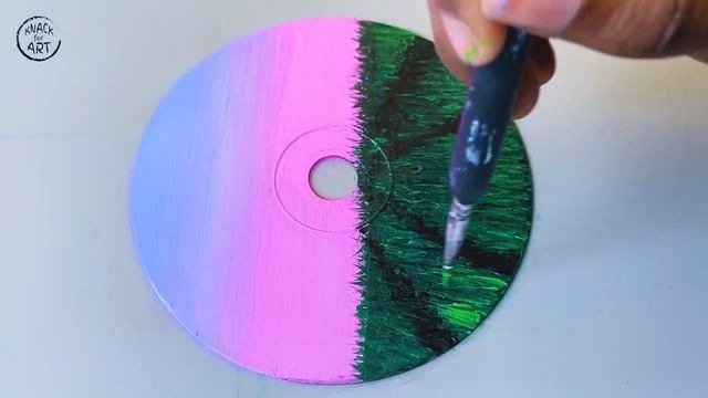 Painting on a Compact Disc | Acrylic Tutorial | Relaxing ASMR