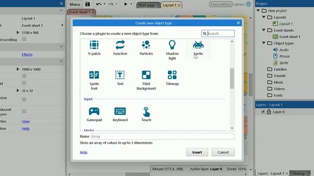 Construct 3 - Imagens para fundo & clicar