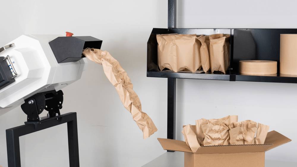 Бумажная упаковочная система Locked Air С1. Безопасная доставка товаров.