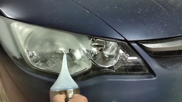 Город Братск. DENAUTO BRATSK. Полировка фар автомобиля Хонда Цивик с нанесением керамики