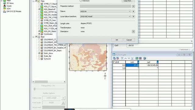 Oasis montaj - Creating a database for GPS readings and plotting them on a map (Создание базы данных