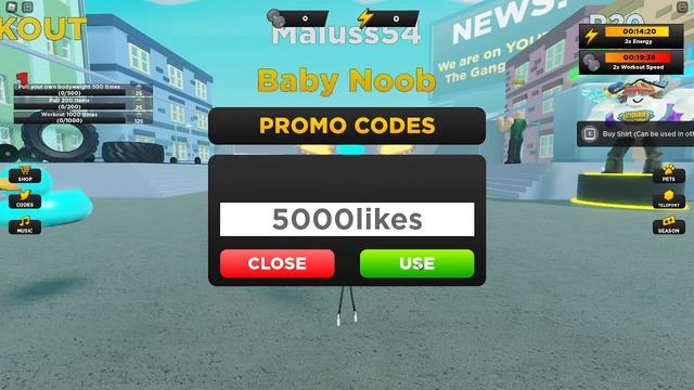ВСЕ КОДЫ ДЛЯ Strongman Simulator в РОБЛОКС! ROBLOX ALL CODES Strongman Simulator