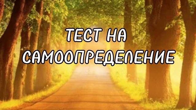 ТЕСТ НА САМООПРЕДЕЛЕНИЕ