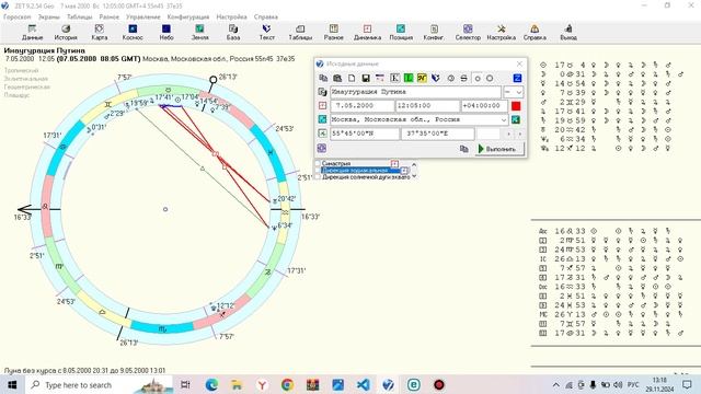 Астрологический прогноз по карте Инауграции Путина - 2. Сочи, Питер - есть ли опасность от ракет.