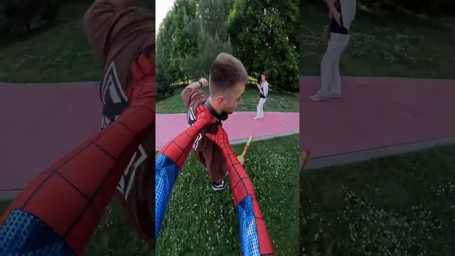 Spider-Man helped Lady Bug