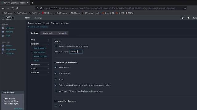Выполнение сканирования на уязвимости - Nessus | Pentest 1.2