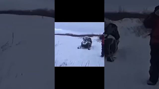Снегоход по воде😱 Мужики рискуют