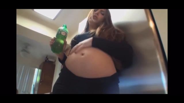 Hot Girl has a Huge Gurgling Bloated Belly