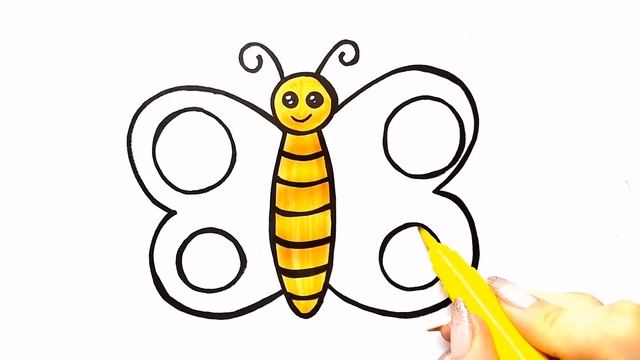 БАБОЧКА / мультик раскраска для детей / Нарисуй Ка