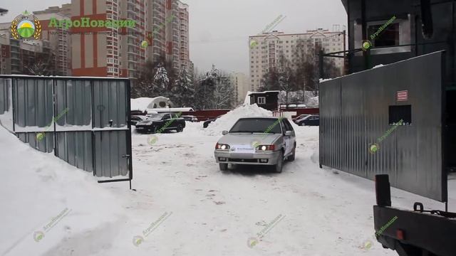 Испытание теплицы "Заря Основа" на прочность автомобилем