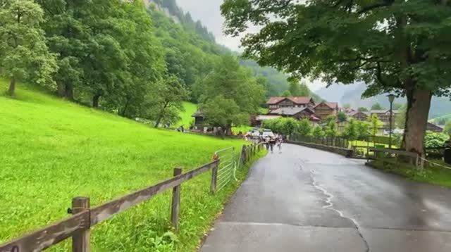 Лаутербруннен, Швейцария, прогулка в дождливый день. Рай на Земле