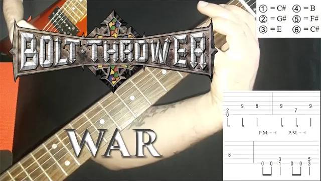 Bolt Thrower - War (guitar cover playthrough tabs)