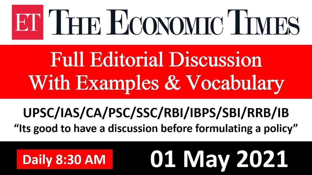 TET-206 The Economic Times Editorial Analysis (01/05/21)