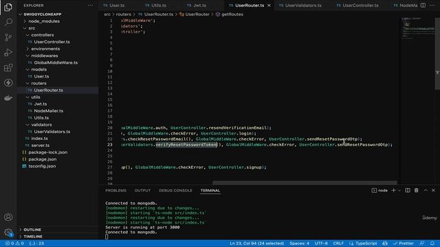 3_13. Creating APIs for Reset Password functionality & Testing in POSTMAN