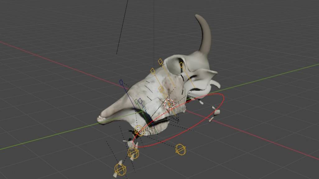 Zbrush 2019 BLENDER 3.6 Череп анимация для падения Бель