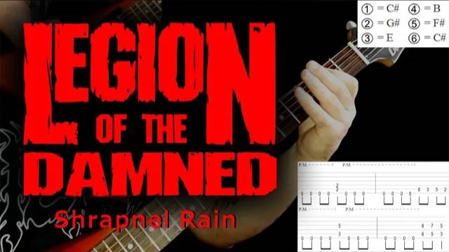 Legion Of The Damned - Shrapnel Rain (guitar cover playthrough tabs)