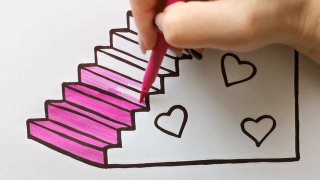 Как нарисовать ЛЕСТНИЦУ / раскраска для детей / Нарисуй Ка