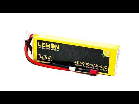 Lemon lipo rc battery 4s 5000mAh 45c rating unboxing