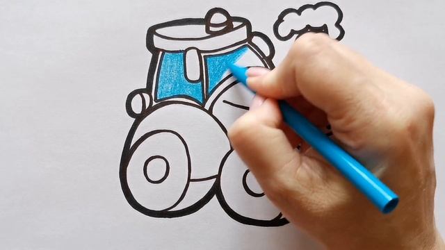 Как нарисовать ТРАКТОР КРАСНЫЙ / раскраска для детей / Нарисуй Ка