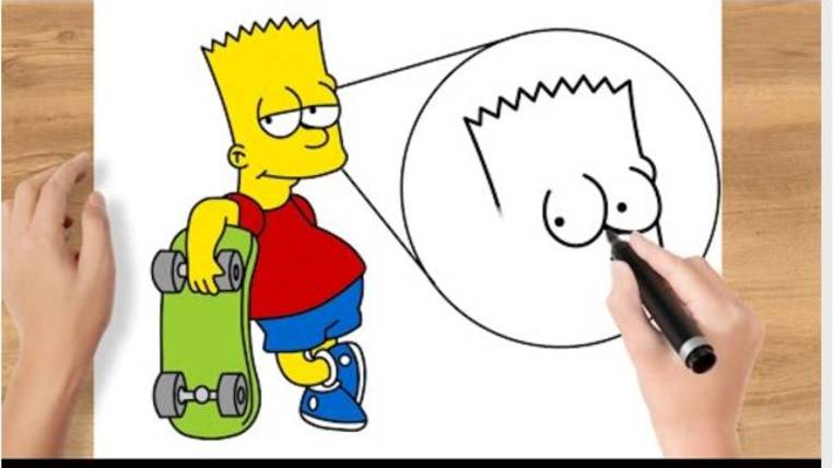 Как нарисовать Барта Симпсона из мультфильма Симпсоны Легко